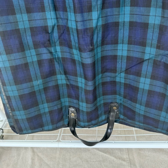 Vintage Blue/Green Plaid Garment Bag - Picture 8 of 11